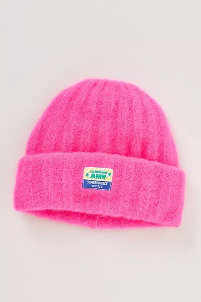 American Vintage Wool Blend Beanie In Pink