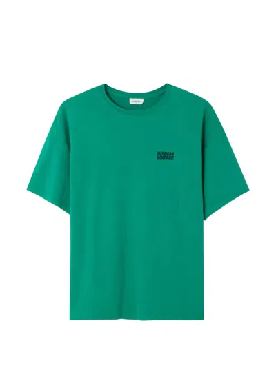 American Vintage Ykobow Logo-print T-shirt In Green