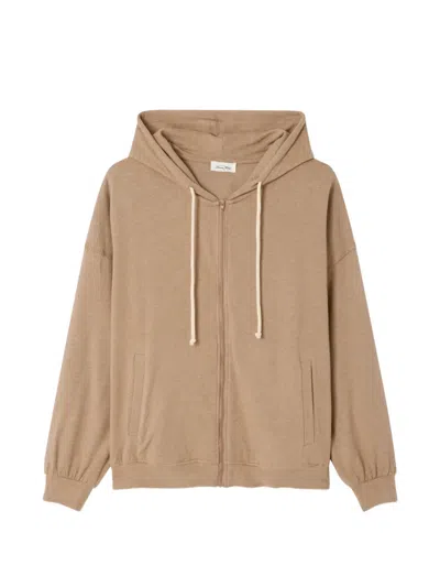 American Vintage Ypawood Zip-up Hoodie In Brown