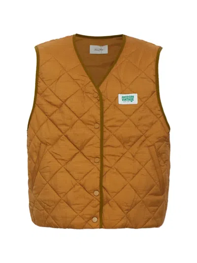 American Vintage Yupibam Quilted Vest In Orange