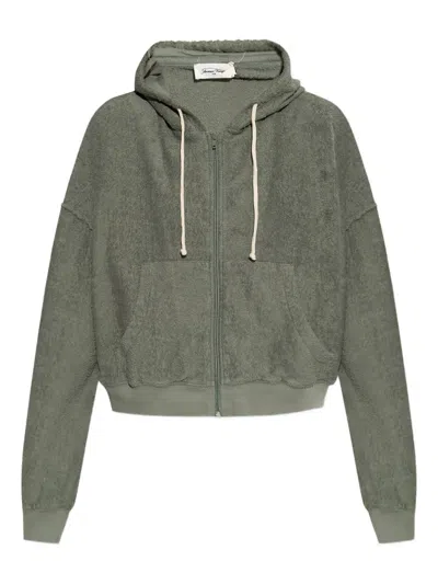 American Vintage Zip-up Hoodie In Green