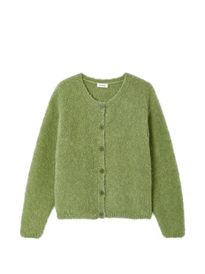 American Vintage Zolly Buttoned Round-neck Cardigan In Green