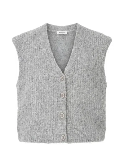 American Vintage Zolly Button-fastening V-neck Vest In Gray