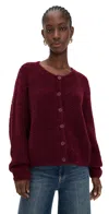 American Vintage Zolly Cardigan Grenade Chine In Burgundy