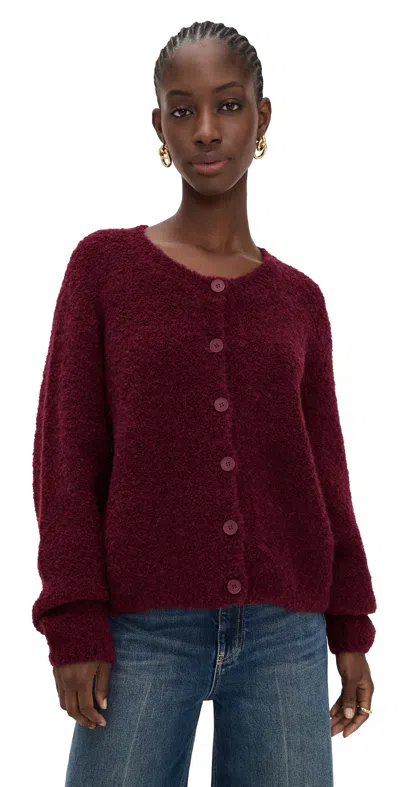 American Vintage Zolly Cardigan Grenade Chine In Burgundy