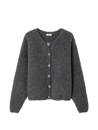 American Vintage Womens Metal Chine Zolly Oversized Wool-blend Cardigan Xs In Gray