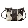 American West Women's Cowtown Small Zip-top Satchel With Conceal Carry Pocket In Pony Hair-on In Animal Print
