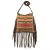 American West Women's Fringed Cowgirl Messenger Crossbody Bag In Woven Tapestry In Multi