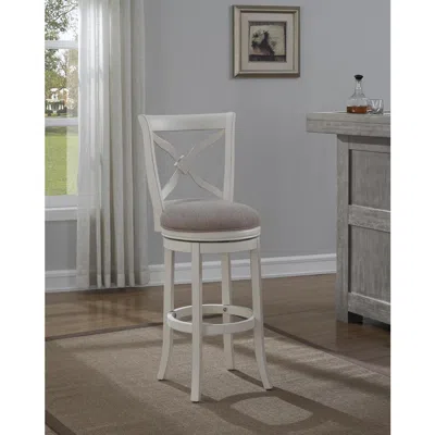American Woodcrafters Accera 30" Swivel Stool - Distressed Antique White