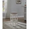 American Woodcrafters Aversa 26" Backless Swivel Stool - Distressed Antique White In White