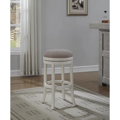 American Woodcrafters Aversa 26" Backless Swivel Stool - Distressed Antique White