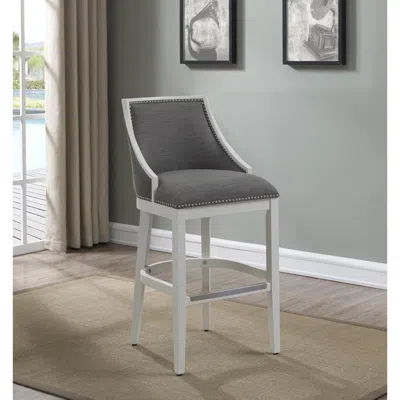 American Woodcrafters Keller 26" Stool - Off White Finish In Gray