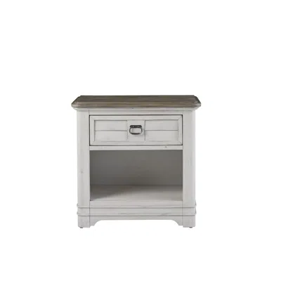 American Woodcrafters Meadowbrook 1-drawer Nightstand - Whitewash - Sand Top