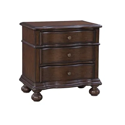 American Woodcrafters Rodanthe 3-drawer Nightstand - Cherry Brunette