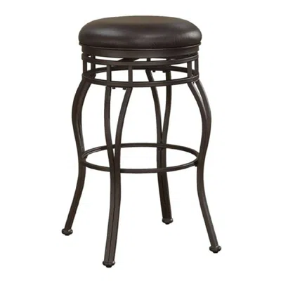 American Woodcrafters Sienna 26" Backless Metal Swivel Stool - Russet Brown