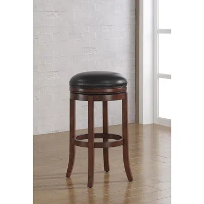 American Woodcrafters Stella 26" Backless Swivel Stool - Medium Walnut In Brown