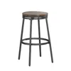 American Woodcrafters Stockton 25" Backless Metal Swivel Stool - Slate Grey - Golden Oak Seat