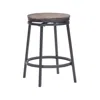 American Woodcrafters Stockton 25" Backless Metal Swivel Stool- Slate Grey - Grey Oak Seat