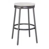 American Woodcrafters Stockton 30" Backless Metal Swivel Stool - Slate Grey - White Oak Seat