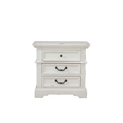 American Woodcrafters Stonebrook 3-drawer Nightstand - Distressed Antique White
