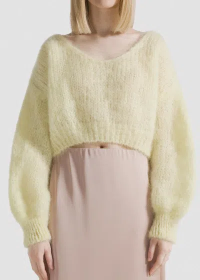 Americandreams Milana Cropped Pullover In Light Yellow In Neutral