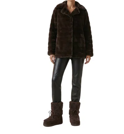 Americandreams Women's Bailey Faux Fur Short Coat In Dark Brown