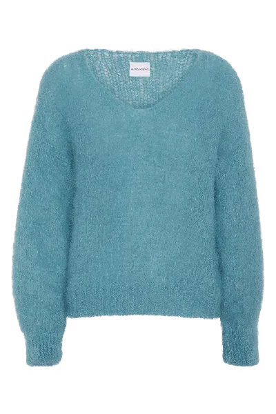 Americandreams Women's Blue Milana Ls Mohair Knit Turquoise