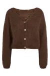 Americandreams Women's Brown Cornelia Cropped Cardigan Cocoa