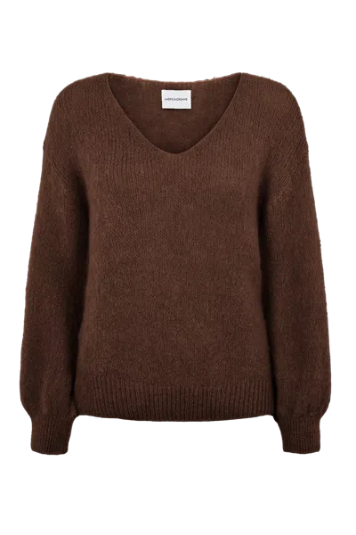 Americandreams Women's Brown Milana Ls Alpaca Pullover Cocoa