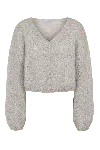 Americandreams Women's Cornelia Cropped Cardigan Light Grey