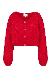 AMERICANDREAMS WOMEN'S CORNELIA CROPPED CARDIGAN LIPSTICK RED