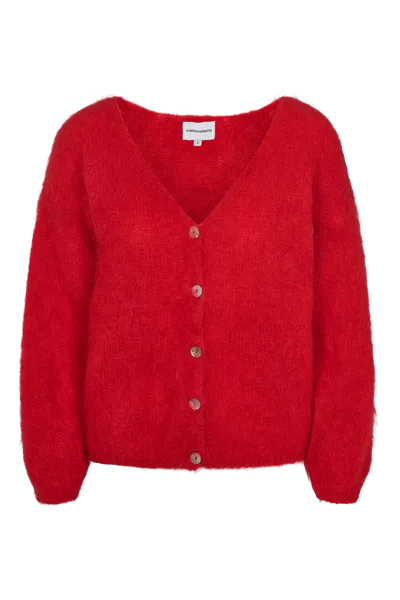 Americandreams Women's Cornelia Ls Cardigan Lipstick Red