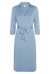 Americandreams Women's Gabe Half Sleeves Dress Midi Denim Blue