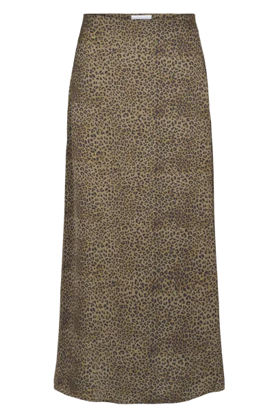 Americandreams Women's Green Alia Skirt Leopard Print