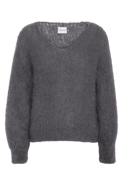 Americandreams Women's Grey Milana Ls Mohair Knit Graphite In Gray
