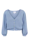 Americandreams Women's Manda Cotton Cardigan Light Blue
