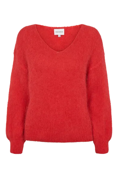 Americandreams Women's Milana Ls Alpaca Pullover Lipstick Red