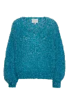 Americandreams Women's Milana Ls Mohair Knit Aqua Blue