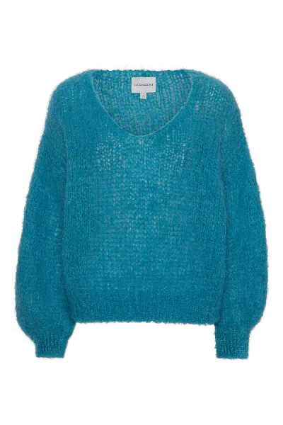 Americandreams Women's Milana Ls Mohair Knit Aqua Blue