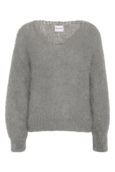Americandreams Women's Milana Ls Mohair Knit Grey In Gray