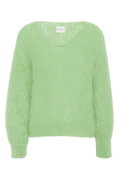 Americandreams Women's Milana Ls Mohair Knit Light Green