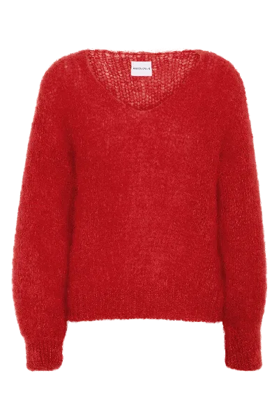 Americandreams Women's Milana Ls Mohair Knit Lipstick Red