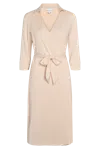 Americandreams Women's Neutrals Gabe Half Sleeves Dress Midi Sand