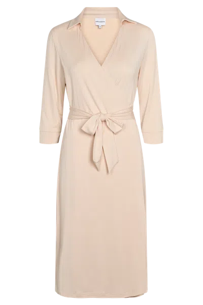 Americandreams Women's Neutrals Gabe Half Sleeves Dress Midi Sand