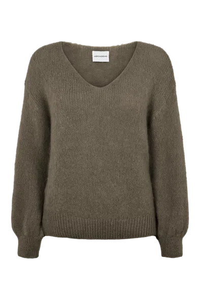 Americandreams Women's Neutrals Milana Ls Alpaca Pullover Dark Taupe
