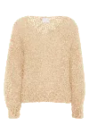 Americandreams Women's Neutrals / Yellow / Orange Milana Ls Mohair Knit Almond