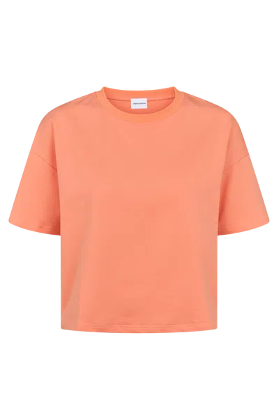 Americandreams Women's Orange Kelly Boxy Tee Short Salmon