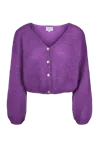 Americandreams Women's Pink / Purple Cornelia Cropped Cardigan Deep Purple