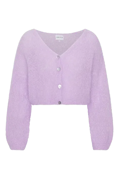 Americandreams Women's Pink / Purple Cornelia Cropped Cardigan Light Purple
