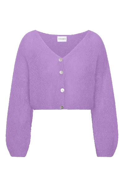 Americandreams Women's Pink / Purple Cornelia Cropped Cardigan Lilac